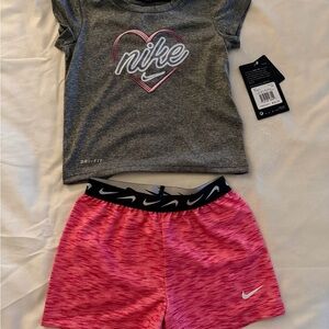 Nike Kids' Gray and Pink Dri-FIT Set